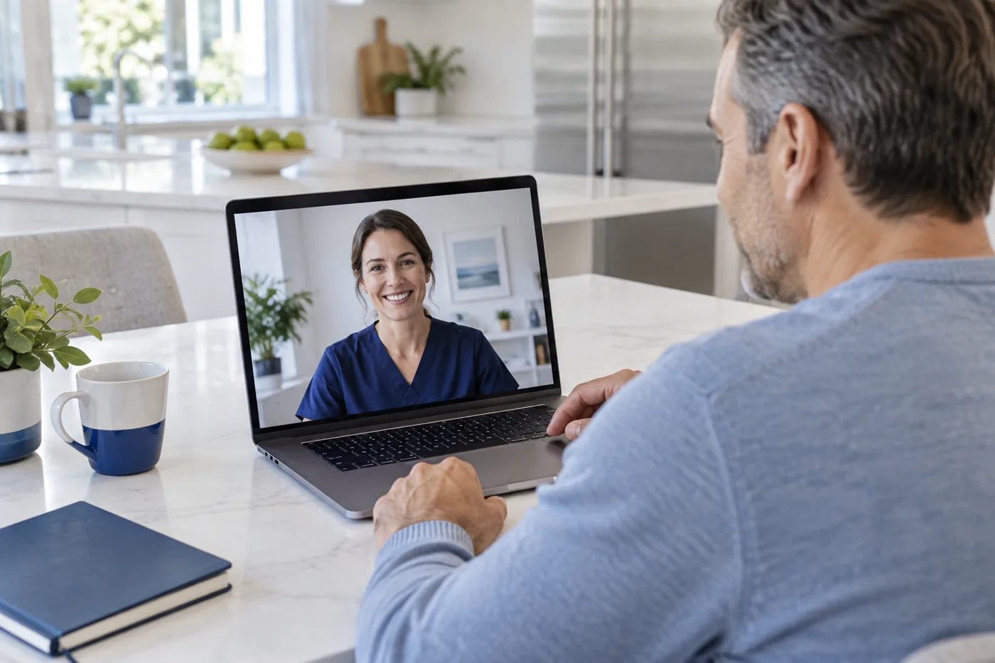 Starting an online visit at home